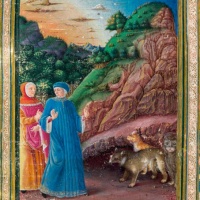 Selva Oscura Dante Alighieri, Božanstvena komedija (oko 1308.–1321.) „Na polovici puta našeg zemaljskog života našao sam se u mračnoj šumi…“ (Pakao I, 1–2)